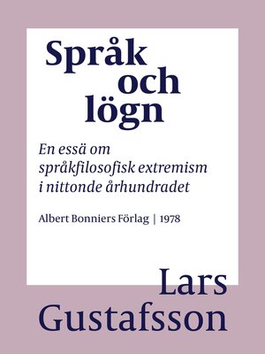 cover image of Språk och lögn